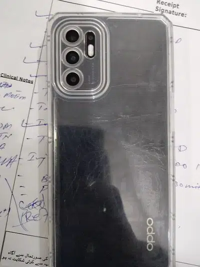 oppo reno 6 black clr just box sath ha 10 by 10 condition