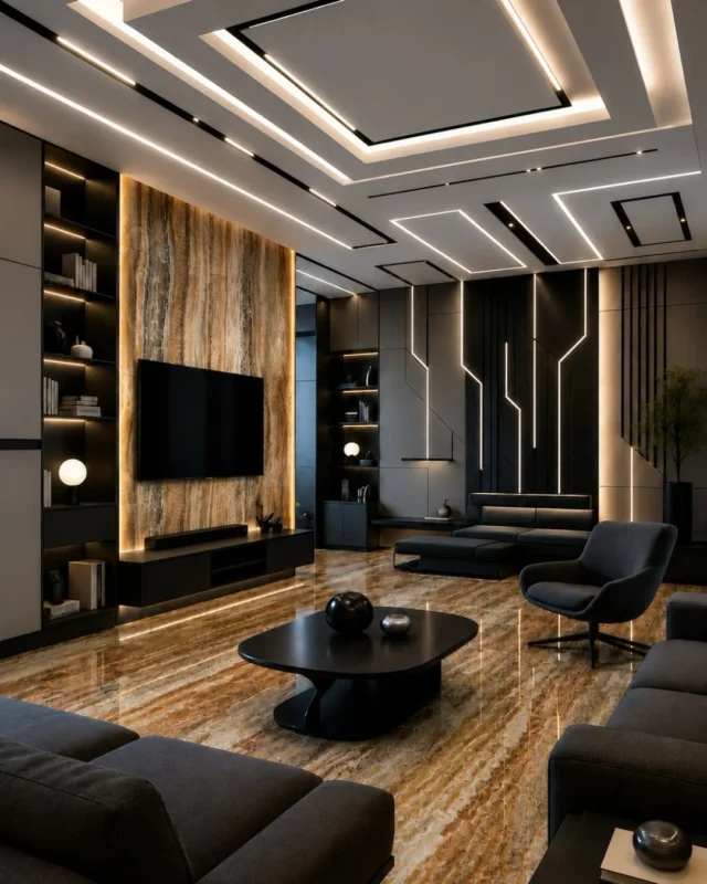 Ceiling channels like these look incredible and turn into a plasterboard job the first time a driver dies behind one.